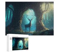 Puzzle pour Adultes300 PCS Enchanted Forest with Mystical Deer -1 Puzzles pour Adolescents, Jouet, Décoration Murale, Passe-Temps, Cadeau d'anniversaire, Cadeaux, 300 PCS