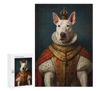 Puzzle pour Adultes300 PCS English Bull Terrier King Puzzle Casse-tête, Jeu D'assemblage De Motifs, Cadeau d'anniversaire Unique 300 PCS