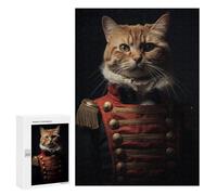 Puzzle pour Adultes300 PCS Funny Napoleon Tabby Cat Puzzle Casse-tête, Jeu D'assemblage De Motifs, Cadeau d'anniversaire Unique 300 PCS