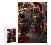 Puzzle pour Adultes300 PCS Gladiator Vs. Lion Epic Battle -2 Puzzle pour Adolescents pour S'amuser en Famille, Un Défi Éducatif, Un Cadeau d'anniversaire Unique 300 PCS