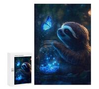 Puzzle pour Adultes300 PCS Glowing Butterfly Sloth Puzzle Casse-tête, Jeu D'assemblage De Motifs, Cadeau d'anniversaire Unique 300 PCS