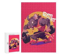 Puzzle pour Adultes300 PCS Gym Rat Cartoon Illustration Casse-tête pour Adolescents - Jeu De Réflexion - Améliore La Mémoire - Aide À Exercer Le Cerveau 300 PCS