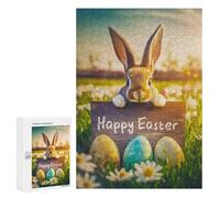 Puzzle pour Adultes300 PCS Happy Easter Casse-tête pour Adolescents - Jeu De Réflexion - Améliore La Mémoire - Aide À Exercer Le Cerveau 300 PCS
