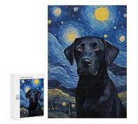 Puzzle pour Adultes300 PCS Labrador Starry Night Puzzle Casse-tête, Jeu D'assemblage De Motifs, Cadeau d'anniversaire Unique 300 PCS