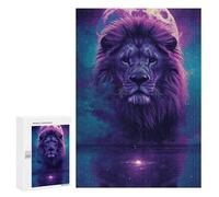 Puzzle pour Adultes300 PCS Lion Moon Reflection Art Print Puzzle pour Adolescents pour S'amuser en Famille, Un Défi Éducatif, Un Cadeau d'anniversaire Unique 300 PCS