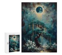 Puzzle pour Adultes300 PCS Mystical Tree Under A Glowing Moon Casse-tête pour Adolescents, Jeu De Réflexion, Décoration Intérieure, Cadeau d'anniversaire Unique 300 PCS