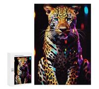 Puzzle pour Adultes300 PCS Neon Leopard Portrait -9 Puzzles pour Adolescents, Jouet, Décoration Murale, Passe-Temps, Cadeau d'anniversaire, Cadeaux, 300 PCS