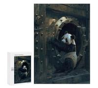 Puzzle pour Adultes300 PCS Panda Criminal Rob Bank Puzzle Casse-tête, Jeu D'assemblage De Motifs, Cadeau d'anniversaire Unique 300 PCS
