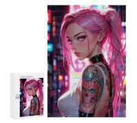 Puzzle pour Adultes300 PCS Pink Haired Anime Girl Posing Casse-tête pour Adolescents - Jeu De Réflexion - Améliore La Mémoire - Aide À Exercer Le Cerveau 300 PCS