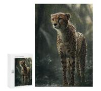 Puzzle pour Adultes300 PCS Rainy Jungle Cheetah Puzzle pour Adolescents pour S'amuser en Famille, Un Défi Éducatif, Un Cadeau d'anniversaire Unique 300 PCS