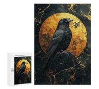 Puzzle Pour Adultes300 PCS Raven And Golden Moon Puzzle Puzzle Jeu D'assemblage De Modèles Uniques Pour Anniversaires Et Cadeaux 300 PCS
