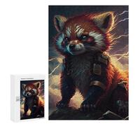 Puzzle pour Adultes300 PCS Red Panda Warrior Epic Fantasy Artwork Puzzles pour Adultes - Jeux Relaxants Qui Améliorent La Mémoire - Idéal comme Cadeau pour Toute La Famille 300 PCS