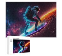 Puzzle pour Adultes300 PCS Space Surfing Adventure Puzzles pour Adolescents, Jouet, Décoration Murale, Passe-Temps, Cadeau d'anniversaire, Cadeaux, 300 PCS