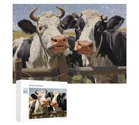 Puzzle pour Adultes300 PCS Three Cows in Pastoral Scene Puzzles pour Adolescents, Jouet, Décoration Murale, Passe-Temps, Cadeau d'anniversaire, Cadeaux, 300 PCS