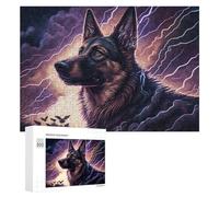Puzzle pour Adultes300 PCS Thunderstorm German Shepherd -2 Puzzle Casse-tête, Jeu D'assemblage De Motifs, Cadeau d'anniversaire Unique 300 PCS