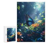 Puzzle pour Adultes300 PCS Tropical Blue Butterfly Puzzle Casse-tête, Jeu D'assemblage De Motifs, Cadeau d'anniversaire Unique 300 PCS