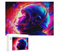 Puzzle pour Adultes300 PCS Vibrant Astronaut Helmet Artwork Puzzles pour Adolescents, Jouet, Décoration Murale, Passe-Temps, Cadeau d'anniversaire, Cadeaux, 300 PCS