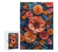 Puzzle pour Adultes300 PCS Vintage Paper Flowers Puzzle Casse-tête, Jeu D'assemblage De Motifs, Cadeau d'anniversaire Unique 300 PCS