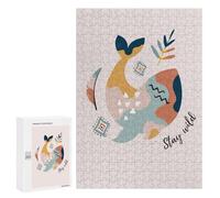 Puzzle pour Adultes300 PCS Whale Abstract Art Print Casse-tête pour Adolescents, Jeu De Réflexion, Décoration Intérieure, Cadeau d'anniversaire Unique 300 PCS