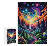 Puzzle pour Adultes300 PCS Whimsical Cosmic Forest Puzzles pour Adolescents, Jouet, Décoration Murale, Passe-Temps, Cadeau d'anniversaire, Cadeaux, 300 PCS