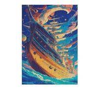Puzzle pour Adultes38x26cm/1000pcs Fantasy Sailing Ship -4 Puzzle pour Adultes, Jeu De Réflexion, Découpe De Précision, Idéal comme Cadeau pour Toute La Famille 38x26cm/1000pcs