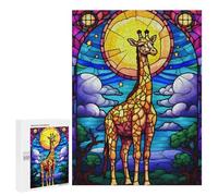 Puzzle pour Adultes500 PCS Abstract Giraffe Colorful Casse-tête pour Adolescents, Jeu De Réflexion, Décoration Intérieure, Cadeau d'anniversaire Unique 500 PCS