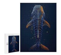 Puzzle pour Adultes500 PCS Abstract Whale Shark Gold Casse-tête pour Adolescents, Jeu De Réflexion, Décoration Intérieure, Cadeau d'anniversaire Unique 500 PCS