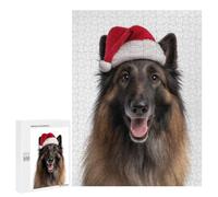 Puzzle Pour Adultes500 PCS Belgian Tervuren Dog with Santa Hat Puzzle Puzzle Jeu D'assemblage De Modèles Uniques Pour Anniversaires Et Cadeaux 500 PCS