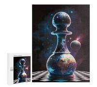 Puzzle pour Adultes500 PCS Chess Piece on Cosmic Board Puzzle pour Adultes, Jeu De Réflexion, Cadeau d'anniversaire Ou De Noël 500 PCS