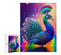 Puzzle pour Adultes500 PCS Colorful Peacock Rainbow Reflection Casse-tête pour Adolescents - Jeu De Réflexion - Améliore La Mémoire - Aide À Exercer Le Cerveau 500 PCS