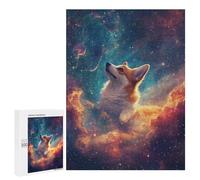 Puzzle pour Adultes500 PCS Cosmic Corgi Adventure Puzzle pour Adolescents pour S'amuser en Famille, Un Défi Éducatif, Un Cadeau d'anniversaire Unique 500 PCS