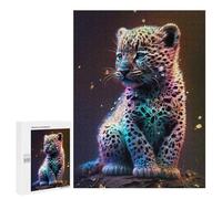 Puzzle pour Adultes500 PCS Cute Universe Baby Leopard Puzzle Casse-tête, Jeu D'assemblage De Motifs, Cadeau d'anniversaire Unique 500 PCS