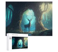 Puzzle pour Adultes500 PCS Enchanted Forest with Mystical Deer -1 Puzzles pour Adolescents, Jouet, Décoration Murale, Passe-Temps, Cadeau d'anniversaire, Cadeaux, 500 PCS