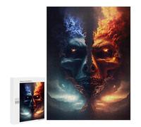 Puzzle pour Adultes500 PCS Fire Vs. Ice Dual Elements Clash Puzzle pour Adolescents pour S'amuser en Famille, Un Défi Éducatif, Un Cadeau d'anniversaire Unique 500 PCS