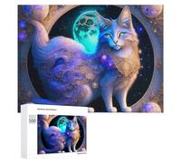 Puzzle pour Adultes500 PCS Galactic Fantasy Cat Artwork Puzzle pour Adultes, Jeu De Réflexion, Cadeau d'anniversaire Ou De Noël 500 PCS