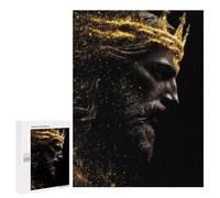 Puzzle pour Adultes500 PCS Golden King Profile Artwork Puzzle pour Adolescents pour S'amuser en Famille, Un Défi Éducatif, Un Cadeau d'anniversaire Unique 500 PCS
