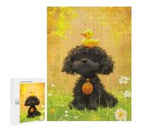 Puzzle pour Adultes500 PCS Golden Poodle with Rubber Duck Puzzle pour Adolescents pour S'amuser en Famille, Un Défi Éducatif, Un Cadeau d'anniversaire Unique 500 PCS