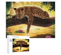 Puzzle pour Adultes500 PCS Leopard in Tropical Paradise Puzzle pour Adultes, Jeu De Réflexion, Cadeau d'anniversaire Ou De Noël 500 PCS