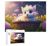Puzzle pour Adultes500 PCS Magical Basket Bunny Puzzles pour Adolescents, Jouet, Décoration Murale, Passe-Temps, Cadeau d'anniversaire, Cadeaux, 500 PCS