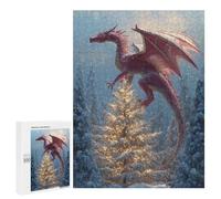 Puzzle pour Adultes500 PCS Magical Winter Dragon Scene Puzzle pour Adolescents pour S'amuser en Famille, Un Défi Éducatif, Un Cadeau d'anniversaire Unique 500 PCS