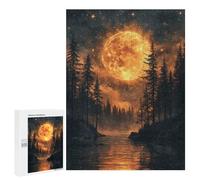 Puzzle pour Adultes500 PCS Moonlit Forest Reflections Puzzle pour Adolescents pour S'amuser en Famille, Un Défi Éducatif, Un Cadeau d'anniversaire Unique 500 PCS