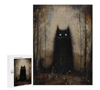 Puzzle pour Adultes500 PCS Mysterious Black Cat Casse-tête pour Adolescents, Jeu De Réflexion, Décoration Intérieure, Cadeau d'anniversaire Unique 500 PCS