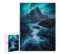 Puzzle pour Adultes500 PCS Northern Lights Seascape Puzzle Casse-tête, Jeu D'assemblage De Motifs, Cadeau d'anniversaire Unique 500 PCS