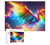 Puzzle pour Adultes500 PCS Rainbow Dragon Flight Puzzles pour Adolescents, Jouet, Décoration Murale, Passe-Temps, Cadeau d'anniversaire, Cadeaux, 500 PCS