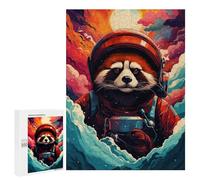 Puzzle pour Adultes500 PCS Red Panda Astronaut in Space Puzzle pour Adolescents pour S'amuser en Famille, Un Défi Éducatif, Un Cadeau d'anniversaire Unique 500 PCS