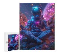 Puzzle pour Adultes500 PCS Space Astronaut in Meditation Pose Puzzle pour Adolescents pour S'amuser en Famille, Un Défi Éducatif, Un Cadeau d'anniversaire Unique 500 PCS