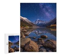 Puzzle pour Adultes500 PCS Starry Night Mountain Reflections -1 Puzzle pour Adolescents pour S'amuser en Famille, Un Défi Éducatif, Un Cadeau d'anniversaire Unique 500 PCS