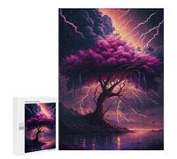 Puzzle pour Adultes500 PCS Thunderstorm Tree Landscape Casse-tête pour Adolescents - Jeu De Réflexion - Améliore La Mémoire - Aide À Exercer Le Cerveau 500 PCS