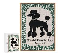 Puzzle pour Adultes500 PCS World Poodle Day Art Casse-tête pour Adolescents - Jeu De Réflexion - Améliore La Mémoire - Aide À Exercer Le Cerveau 500 PCS