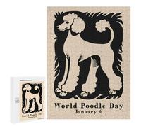 Puzzle pour Adultes500 PCS World Poodle Day Jan 6 Casse-tête pour Adolescents - Jeu De Réflexion - Améliore La Mémoire - Aide À Exercer Le Cerveau 500 PCS